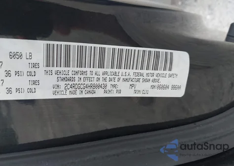 2017 Dodge Grand Caravan Sxt из США, поврежденный, VIN 2C4RDGCG4HR800430